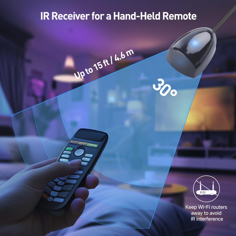 Cable Matters Infrared Remote Extender Cable 25 ft, IR Repeater Kit Cable, IR Extender, USB IR Blaster Cable, USB IR Blaster Cable, Up to 15 ft IR Signal Range - Image 3