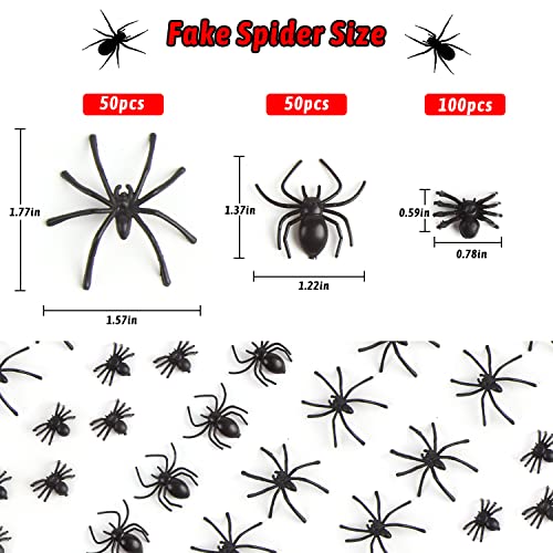 CCINEE 200 pcs Mini Realistic Spiders Black Small Spiders Fake Plastic Prank Prop Joke Toys for Home Decoration Halloween Party Favors Supply 3 Sizes - Image 5