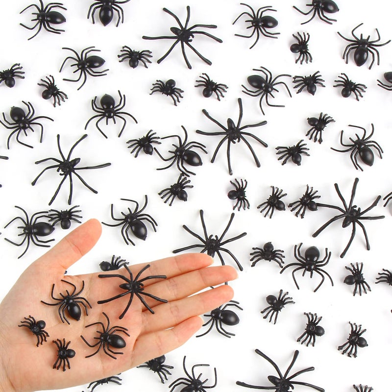 CCINEE 200 pcs Mini Realistic Spiders Black Small Spiders Fake Plastic Prank Prop Joke Toys for Home Decoration Halloween Party Favors Supply 3 Sizes - Image 3
