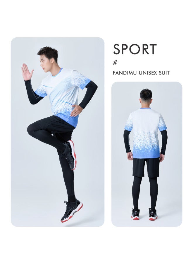 Fandimu Badminton Outfit For Men And Women, Sports Set For Spring And Autumn Fitness Running Track And Field Training Clothes, Seagull - Four-piece Set - Men XL