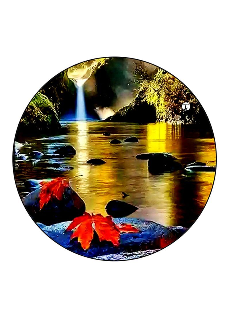 RKN Nature Printed Mouse Pad Round  Multicolour
