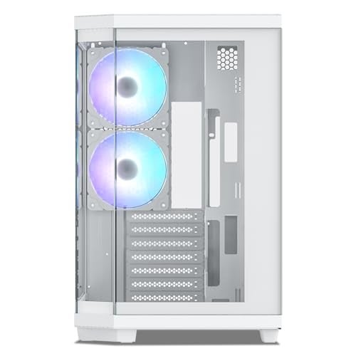 Vetroo CT3 ATX Mid-Tower Gaming Computer PC Case, Dual Chamber Panoramic Tempered Glass, Supports 360mm Radiator & 11 Fans, Up to 410mm GPU, Type-C Ready, High-Airflow for 50 Series GPUs (White) - Image 2