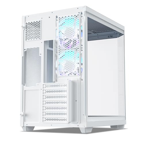 Vetroo CT3 ATX Mid-Tower Gaming Computer PC Case, Dual Chamber Panoramic Tempered Glass, Supports 360mm Radiator & 11 Fans, Up to 410mm GPU, Type-C Ready, High-Airflow for 50 Series GPUs (White) - Image 5