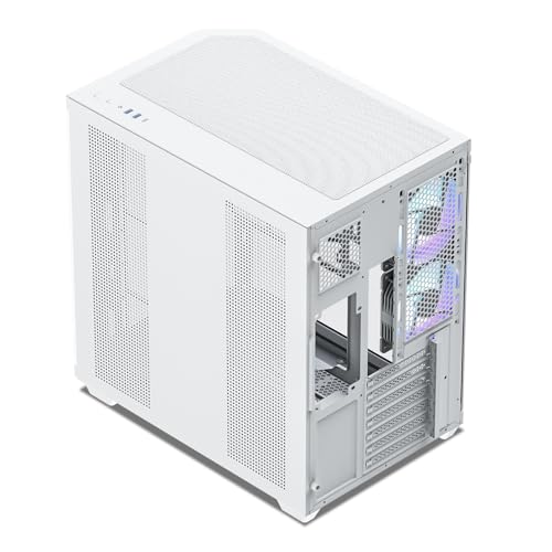 Vetroo CT3 ATX Mid-Tower Gaming Computer PC Case, Dual Chamber Panoramic Tempered Glass, Supports 360mm Radiator & 11 Fans, Up to 410mm GPU, Type-C Ready, High-Airflow for 50 Series GPUs (White) - Image 4