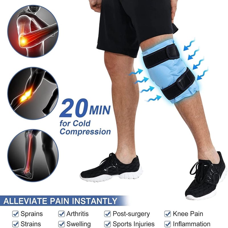 Goreem Knee Ice Pack for Injuries, Reusable Gel Ice Wrap for Leg, Knee Replacement Surgery, Cold Pack Knee Wrap with Cold Compression, for Knee Pain Relief, Arthritis, Tendonitis, ACL, Swelling, Bruises - Image 5