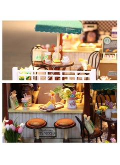 Flever Dollhouse Miniature Diy House Kit Creative Room With Furniture For Romantic Valentine'S Gift (Time Cafe)  - Image 4