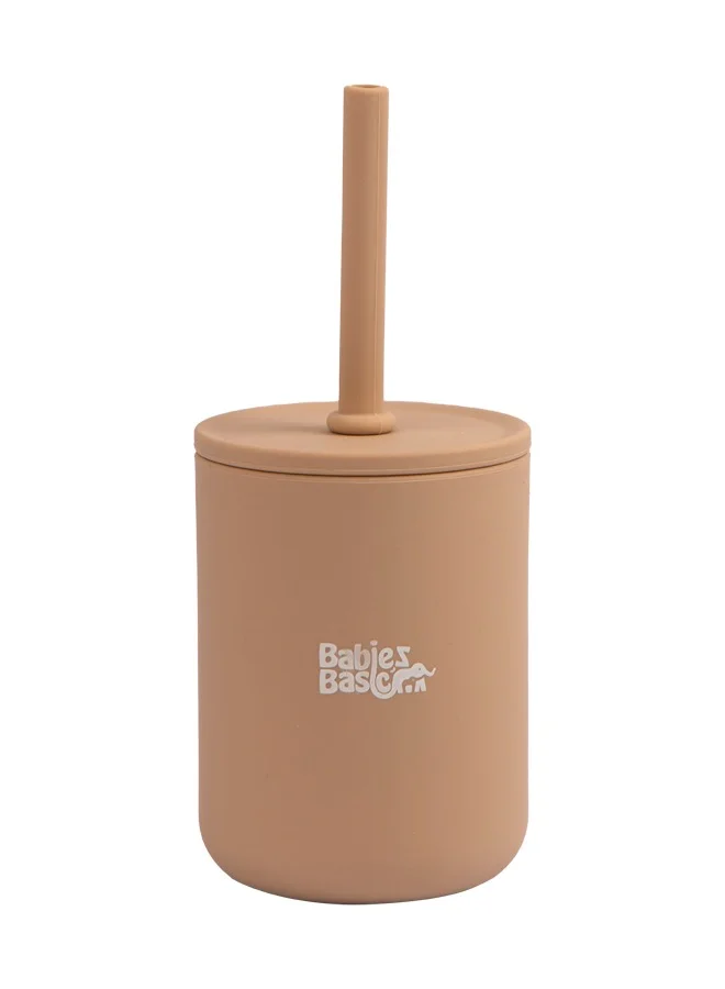 Babies Basic Stage 3 Silicone Cup With Straw For Kids - Blush