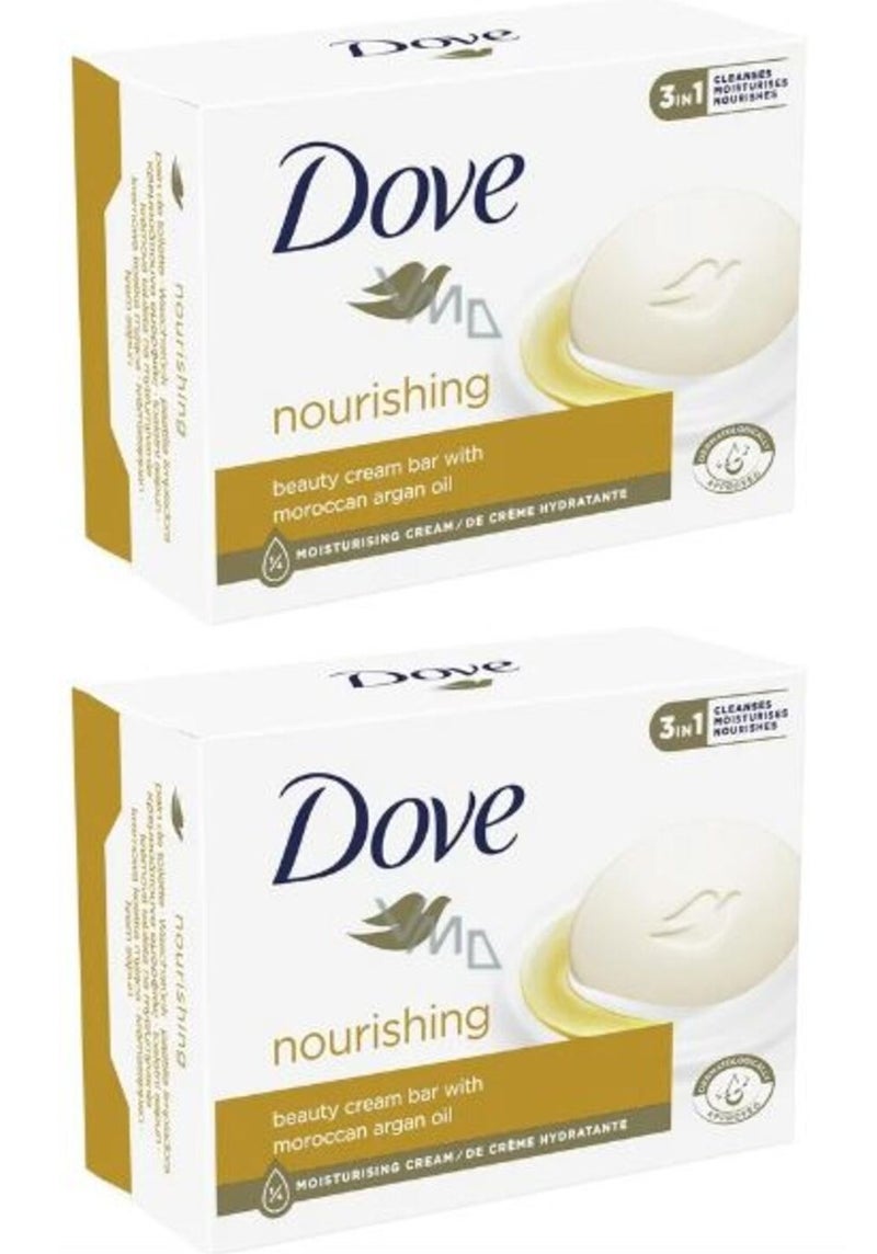 دوف صابون دوف مع كريم تجميل بزيت الأرغان المغربي، 90 غرام، قطعتان - Image 2