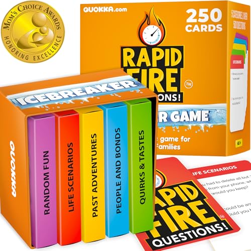 QUOKKA Icebreaker Cards with 500 Questions Adults Kids Family Conversation Cards Game Break The Ice Family Game for Kids 812 Perfect for Family or Adults Game Night I Premium Version - Image 1