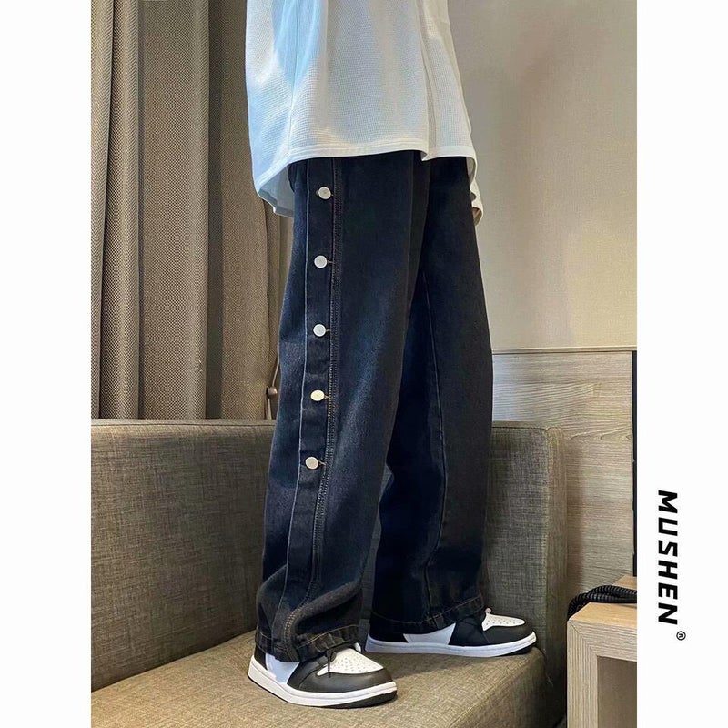 Unisex Classic Denim Jeans Loose Fit Daily Outdoor Wear - Image 4