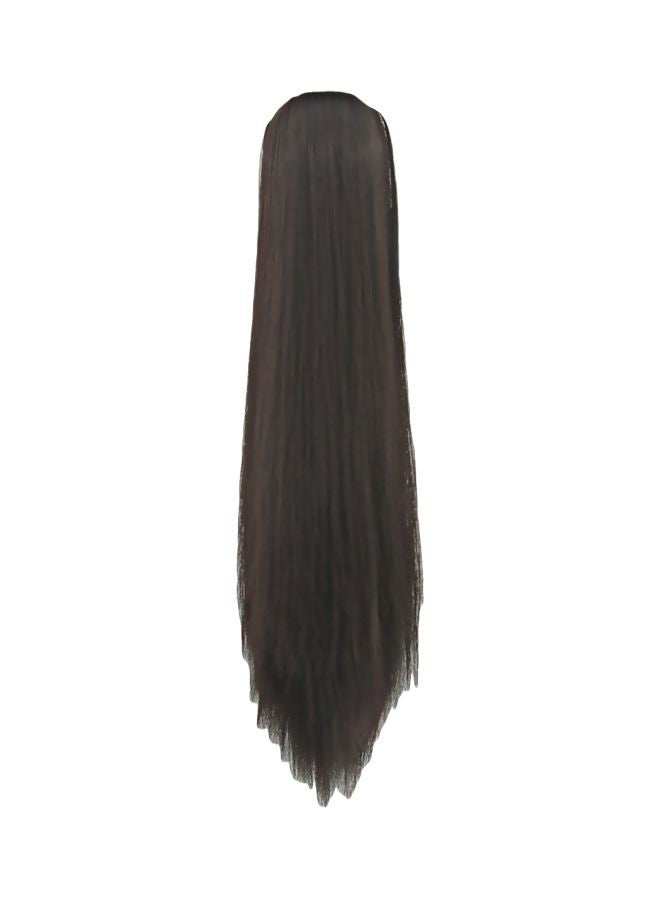 NIBEMINENT Long Straight Hair Extension Brown - Image 1