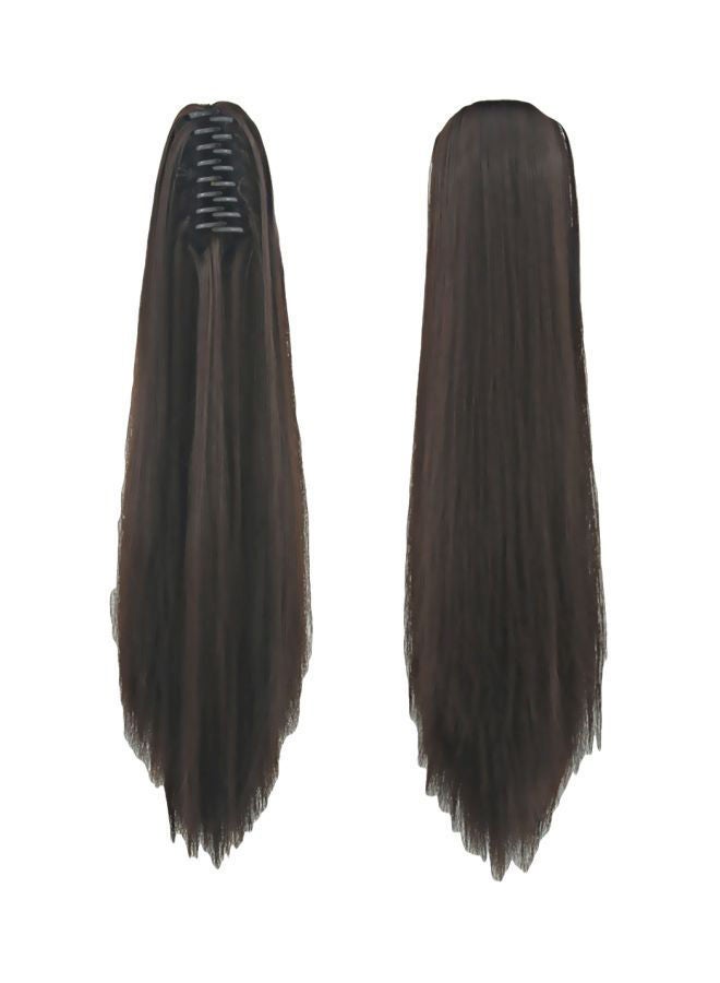 NIBEMINENT Long Straight Hair Extension Brown - Image 2