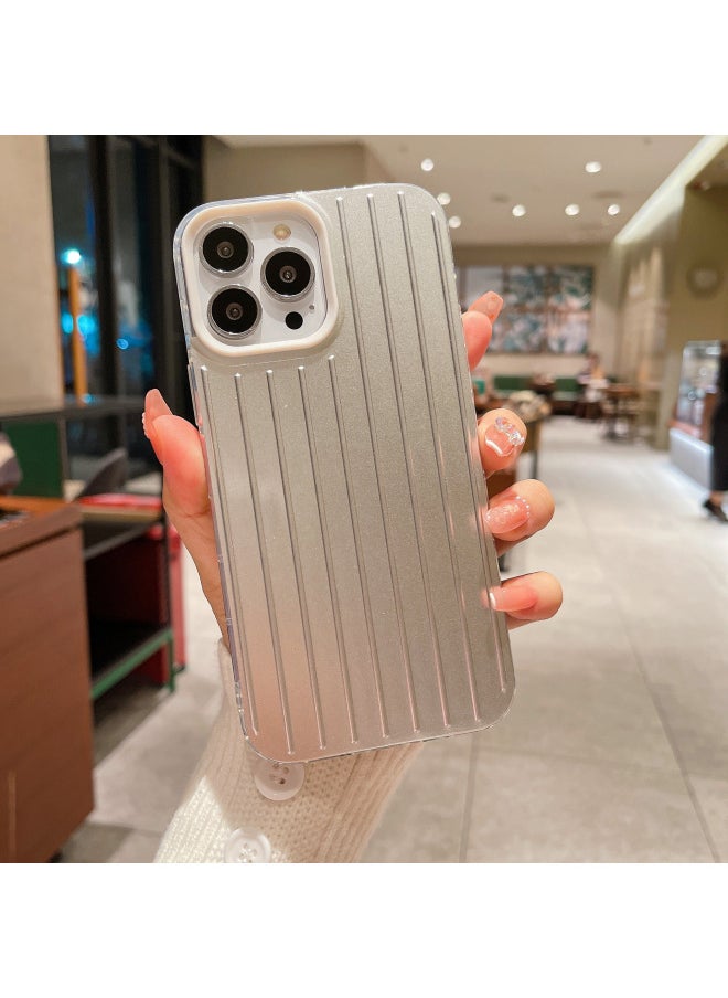 Generic Original IMD Metal Luggage Case For iphone16 Phone Case For Apple 15 Colorful Gradient 13/11 Protective Case-Color:White Frame "IMD-metal Luggage Shell"-Applicable Model:For iphone11pro  - Image 1