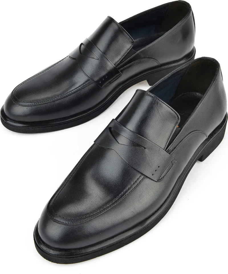زيا Men's Leather Classic Shoes 15148Z871 Black