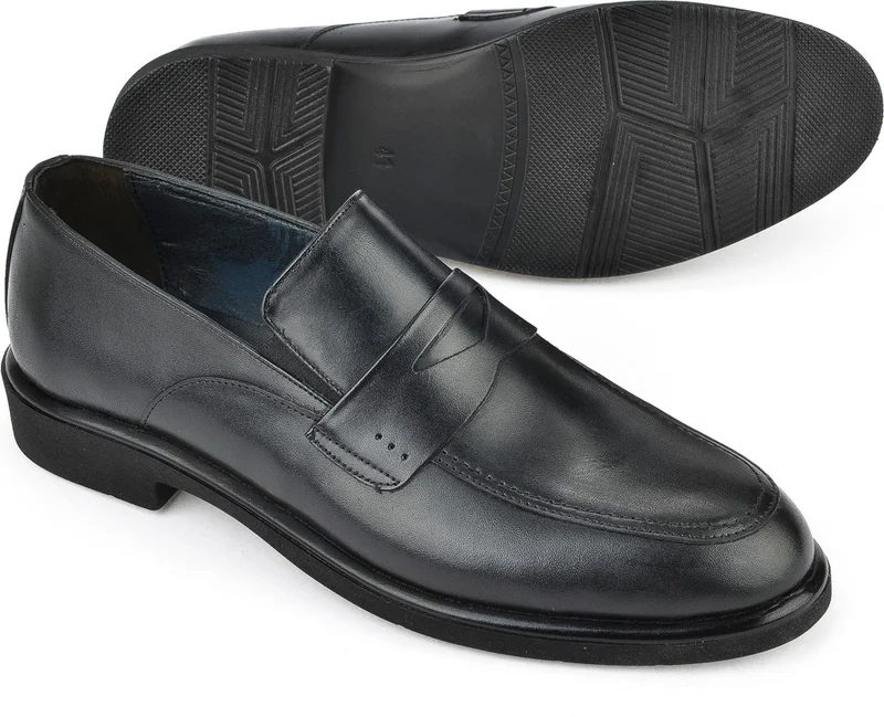 زيا Men's Leather Classic Shoes 15148Z871 Black
