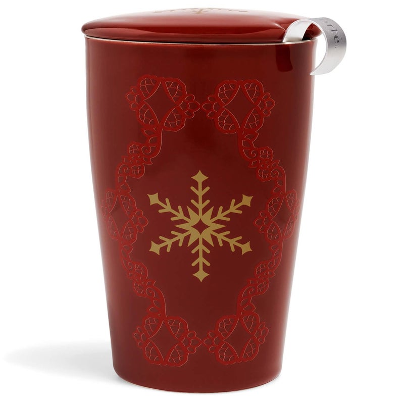 Tea Forte DoubleWalled Ceramic Kati Cup Removable Stainless Steel Infuser Basket and Lid Steeps 12 oz Loose Leaf Tea Dishwasher Microwave Safe Warming Joy - Image 2