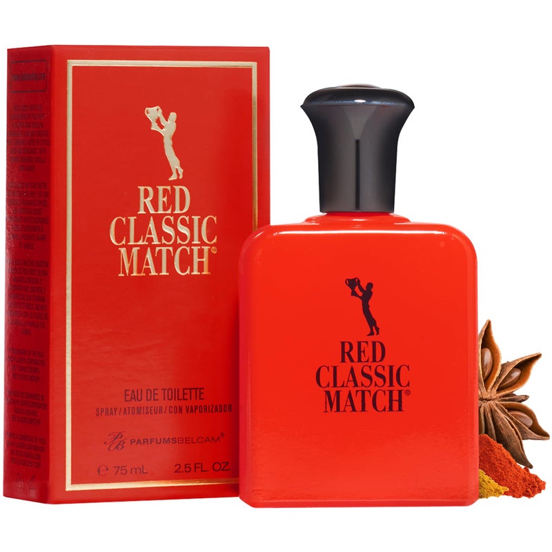 PB ParfumsBelcam عطر بي بي بارفومز بيلكام ريد كلاسيك ماتش - عطر حار خشبي عنبري للرجال، رائحة ذكورية تدوم طويلاً، بديل عطر ميسور التكلفة، عطر مميز - 2.54 أونصة سائلة - Image 1