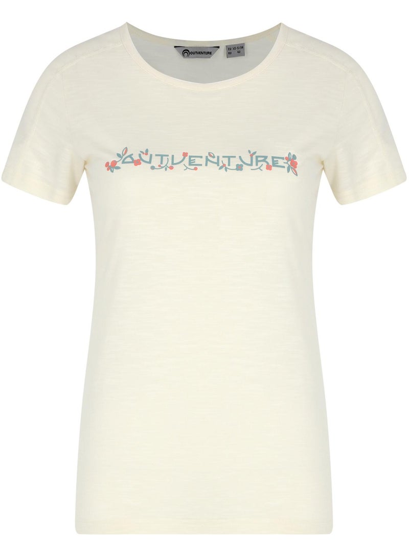 Outventure Women’s Outdoor Cream T-Shirt – Fitted Cut, Durable Fabric, Lightweight & Breathable, High Wear Resistance for Active Adventures - Image 1