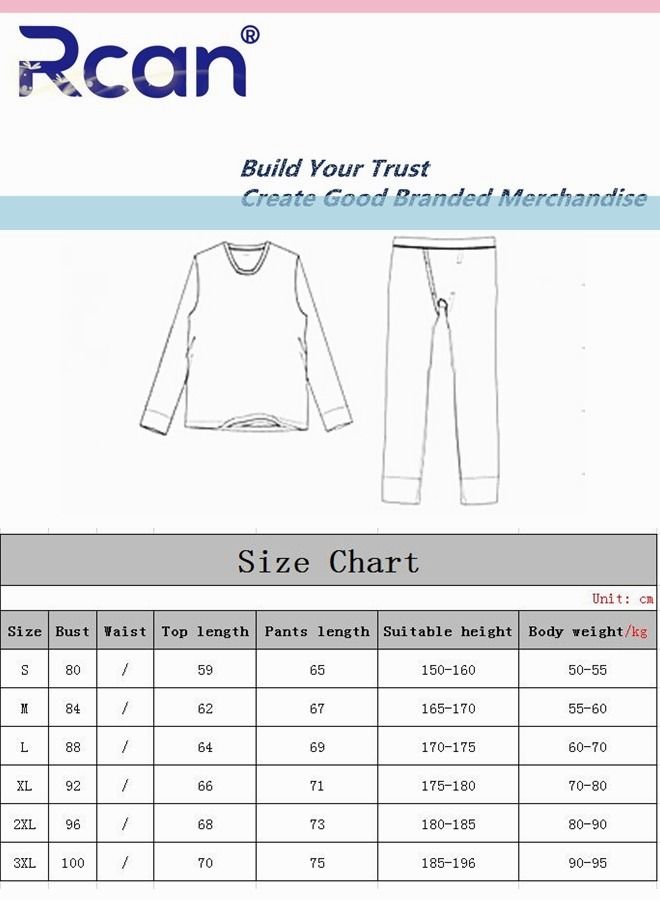 Rcan Men's Round Neck Quick Dry Thermal Underwear Set Winter Pajamas Lightweight Slim Fitting Outdoor Sport Body Sculpting Long Sleeved T-Shirt and Long Pants Basic Layer Bottoming Shirt  - Image 4