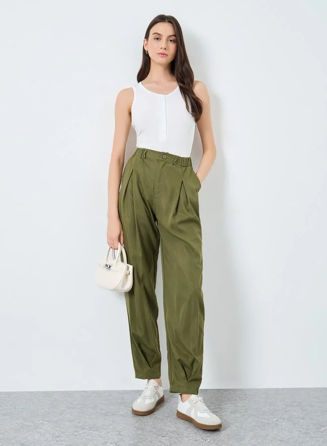 Take Two Take Two Khaki Wide Leg Trousers
