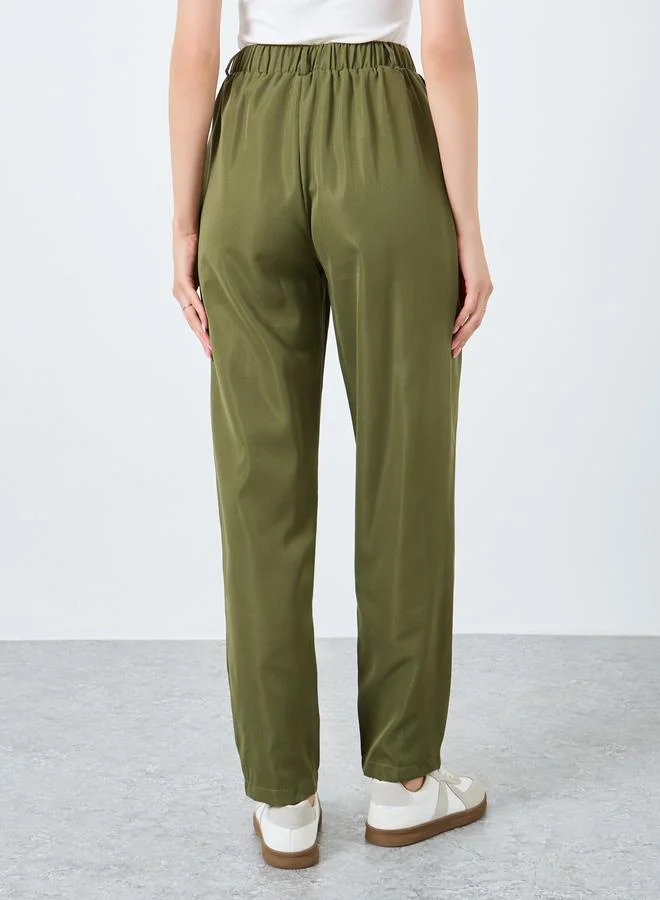 Take Two  Khaki Wide Leg Trousers for Women | Best Price UAE