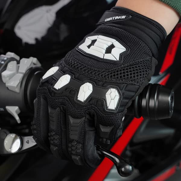 Seibertron Youth Dirtpaw Unisex MX ATV MTB Racing Gloves - Full Finger Touchscreen Glove for Bicycle Cycling Mountain Biking Motorcycle and Motocross Black M - Image 3