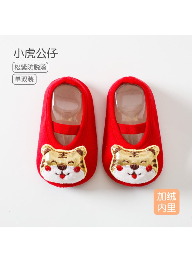 Children's Socks Autumn And Winter Red Festive Socks Christmas Baby Socks Cartoon Baby Toddler Floor Socks Dispensing Non-slip Socks