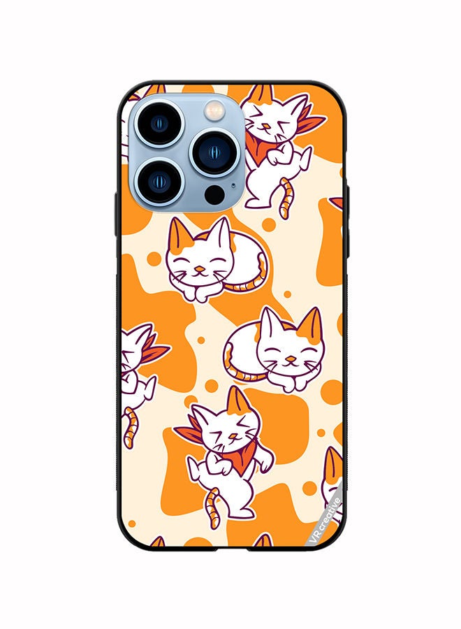VR CREATIVE Protective Case Cover For Apple iPhone 14 Pro Chilling Cat Pattern Design Multicolour - Image 1