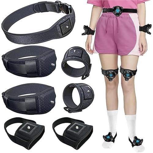 Skywin أحزمة Skywin Vive Tracker لجهاز HTC Vive، 3.0، 2.0، و Ultimate Trackers (حزام خصر واحد، 2 للأقدام، 2 لليدين، 2 للساقين)، تتبع كامل للجسم بشكل آمن ومريح (المتعقبون غير مشمولين) - Image 1