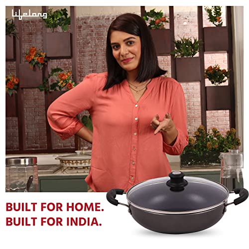 Lifelong Popular Non-Stick Cookware Set, 3-Pieces, Black/Grey (Induction and Gas Compatible) - Image 2