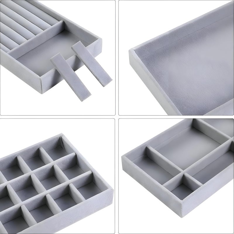 Multipurpose Organizer Set - Four Stackable Boxes Perfect for Organizing Jewelry, Craft Supplies, Office Supplies (Set of 4) - Image 3