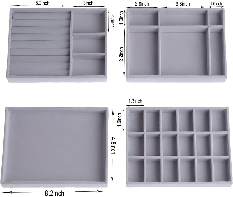 Multipurpose Organizer Set - Four Stackable Boxes Perfect for Organizing Jewelry, Craft Supplies, Office Supplies (Set of 4) - Image 2