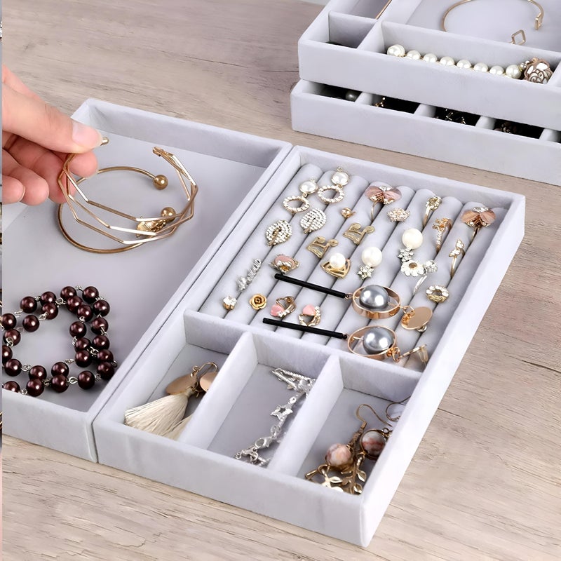 Multipurpose Organizer Set - Four Stackable Boxes Perfect for Organizing Jewelry, Craft Supplies, Office Supplies (Set of 4) - Image 5