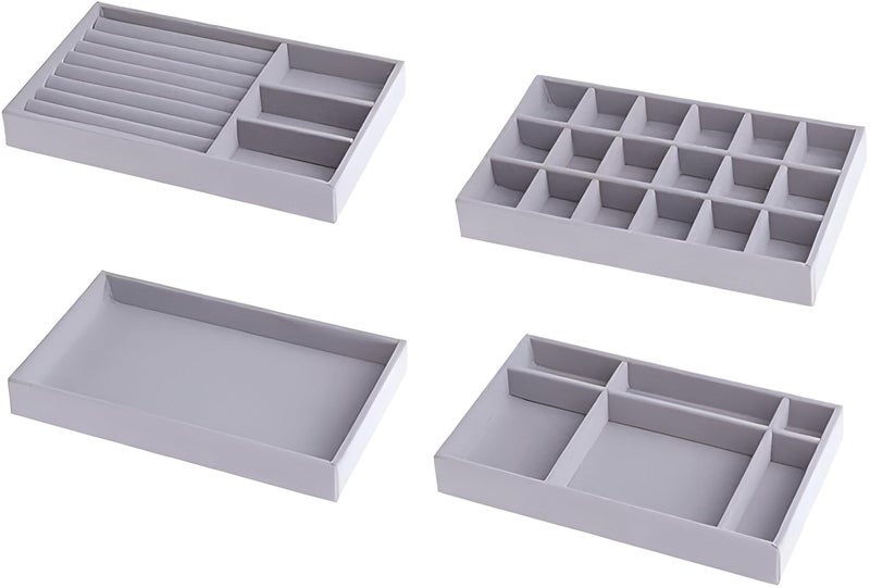 Multipurpose Organizer Set - Four Stackable Boxes Perfect for Organizing Jewelry, Craft Supplies, Office Supplies (Set of 4) - Image 1