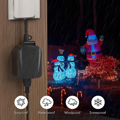 BN-LINK 24-Hour Mechanical Outdoor Light Timer, Waterproof, Heavy Duty, 15A 1/2HP, 1 Grounded Timer Outlet for Home and Garden - Image 5