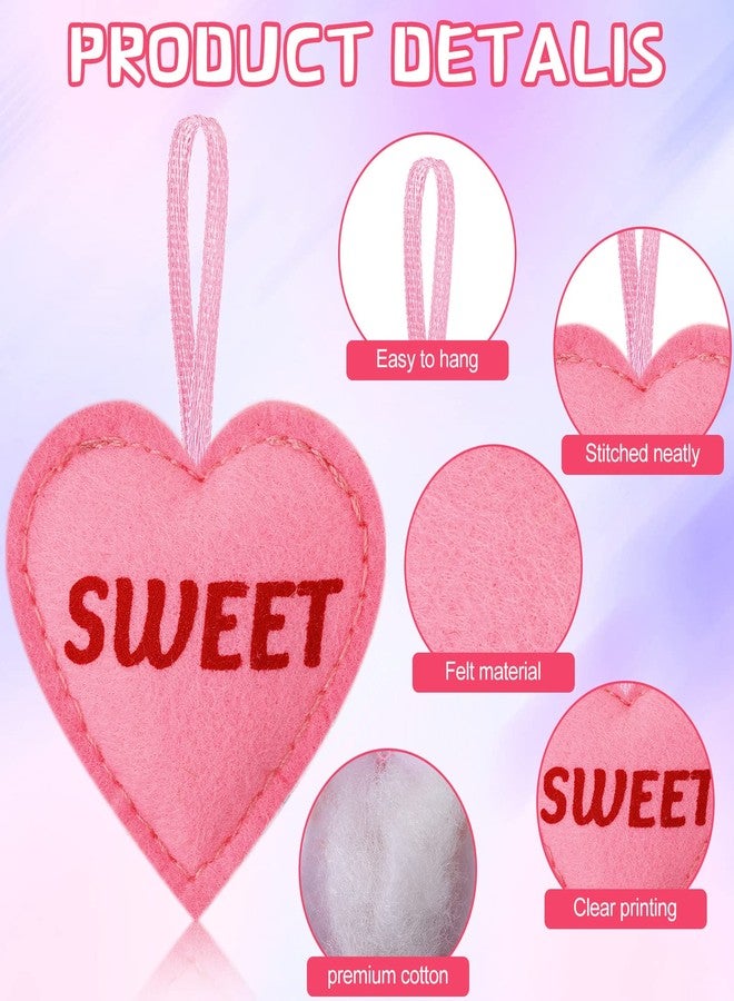 Oudain 24 Pieces Valentines Felt Heart Ornaments Valentine's Day Felt Hearts Decor Colorful Hanging Valentines Day Tree Decor Heart Shaped Baubles for Wedding Party Decoration DIY Crafts - Image 5