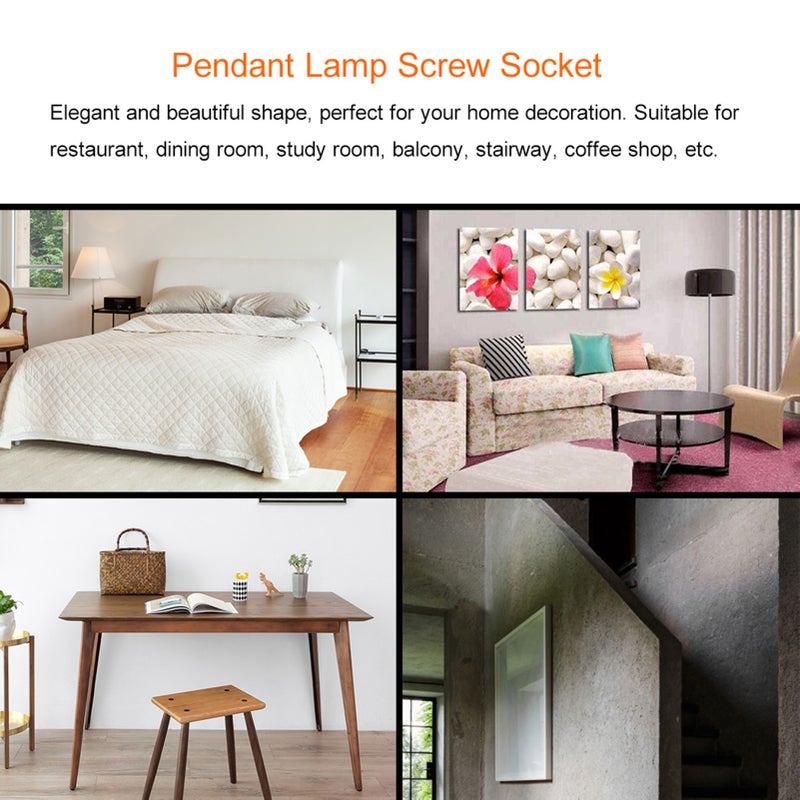 E26/E27 Vintage Industrial Ceiling/Wall Light Base Holder Pendant Bulb Lamp Screw Socket Gold - Image 5