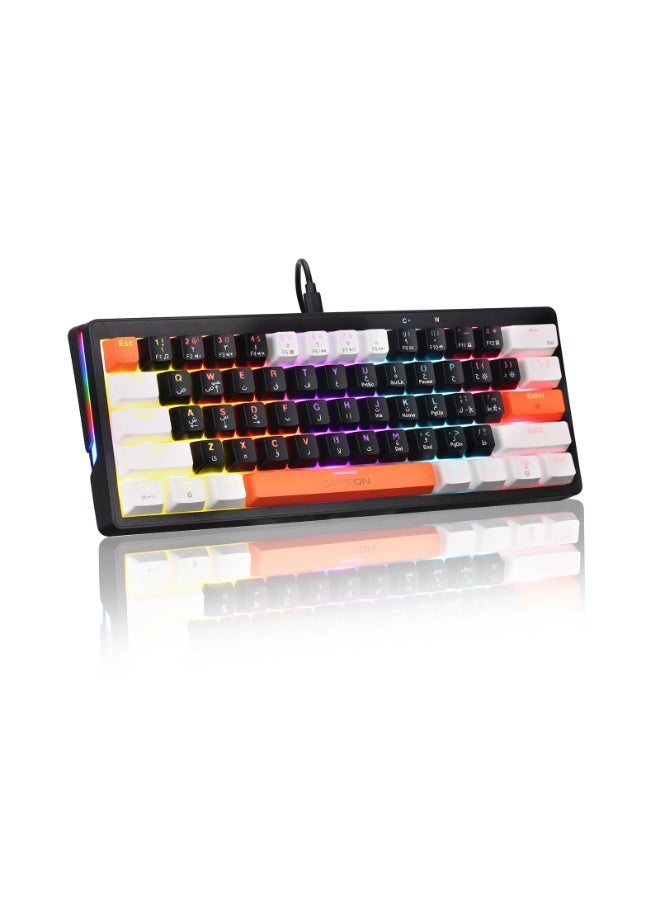 GAMEON AEROX GOMK60-RS 60% RGB Mechanical Wired Gaming Keyboard – Red Switch, English/Arabic Layout, Compact Design, RGB Backlighting, USB-C Connectivity - Image 1