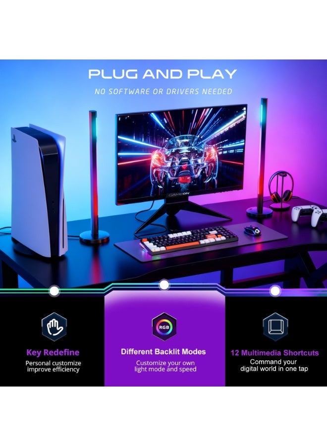 GAMEON AEROX GOMK60-RS 60% RGB Mechanical Wired Gaming Keyboard – Red Switch, English/Arabic Layout, Compact Design, RGB Backlighting, USB-C Connectivity - Image 2