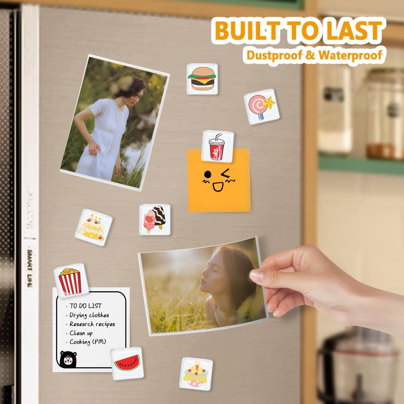 Mingting 24 PCS Magnetic Picture Frames for Refrigerator 4x6  Reusable Magnets Fridge Photo Sleeves for Refrigerator  Locker  Office Cabinet with Free 12 Pcs Removable Food Fridge Magnet - Image 4