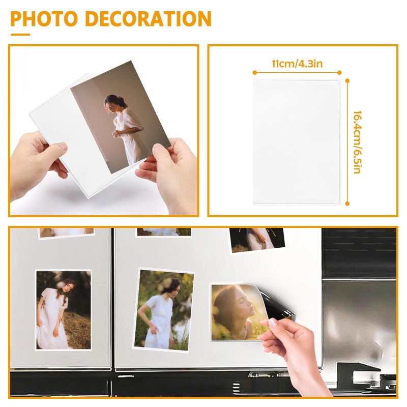 Mingting 24 PCS Magnetic Picture Frames for Refrigerator 4x6  Reusable Magnets Fridge Photo Sleeves for Refrigerator  Locker  Office Cabinet with Free 12 Pcs Removable Food Fridge Magnet - Image 5