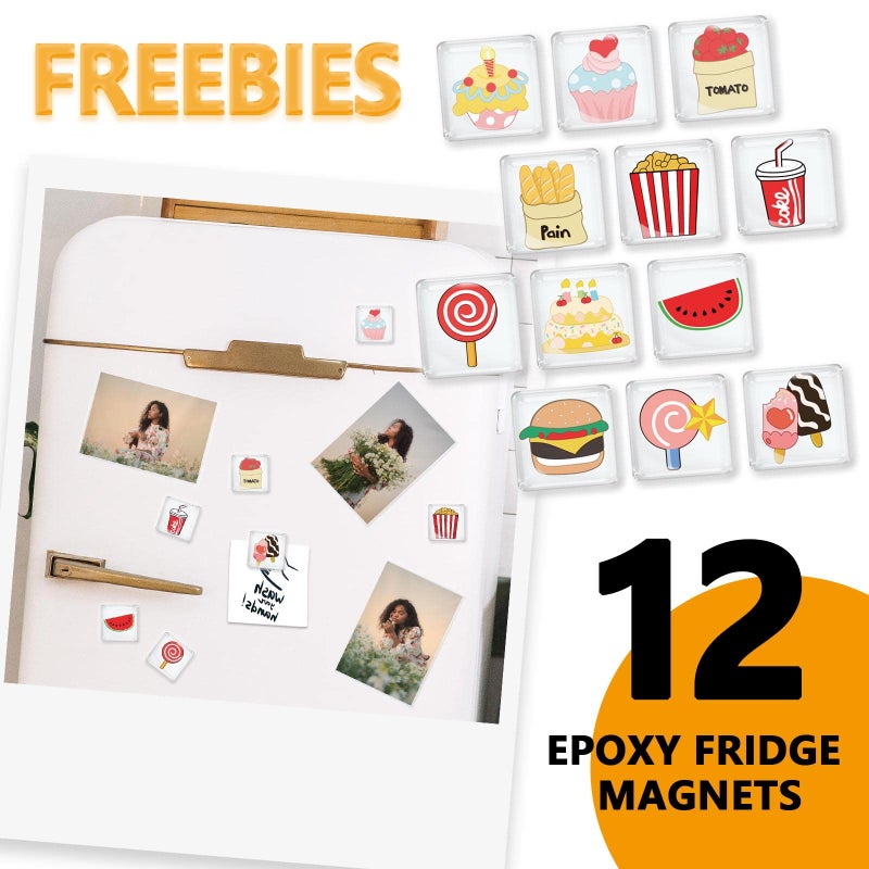 Mingting 24 PCS Magnetic Picture Frames for Refrigerator 4x6  Reusable Magnets Fridge Photo Sleeves for Refrigerator  Locker  Office Cabinet with Free 12 Pcs Removable Food Fridge Magnet - Image 2