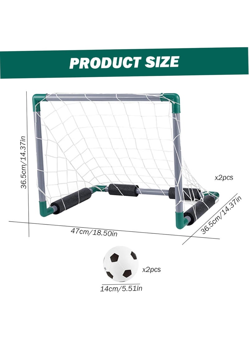 Water Football Set Cooling Floating Pool Soccer Includes 2 Pool Goals, 2 Balls and 1 Pump  - Image 3