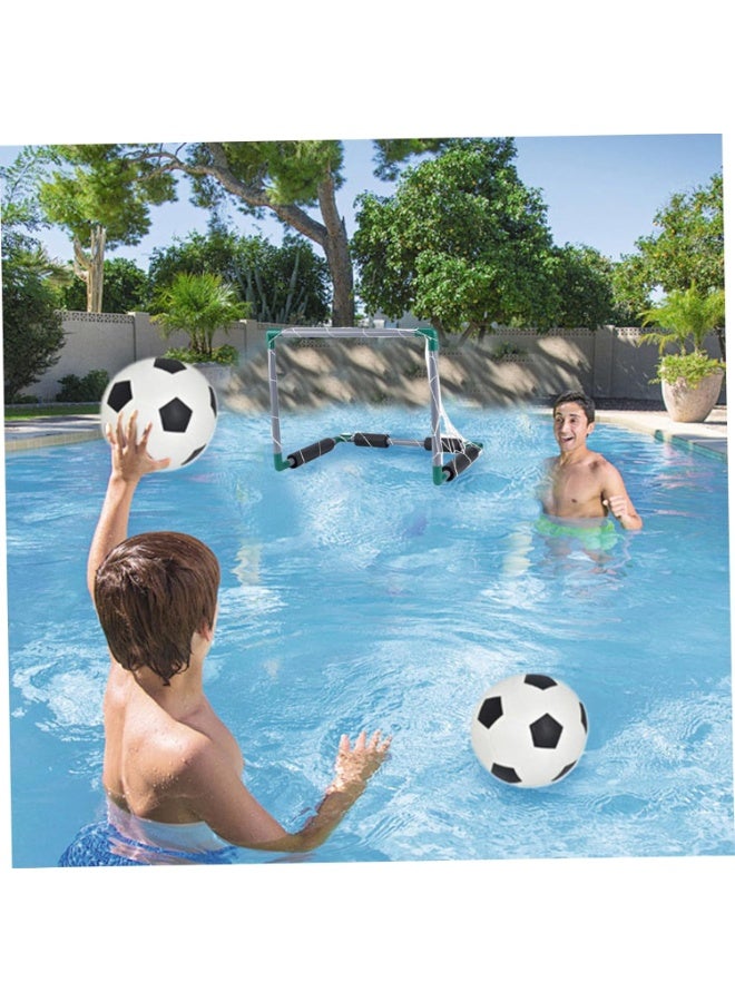 Water Football Set Cooling Floating Pool Soccer Includes 2 Pool Goals, 2 Balls and 1 Pump  - Image 4
