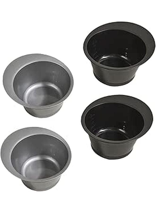 Professional Hair Dye Bowl Set 4 Pieces Black And Gray Mixing Bowls For Salon Home - Image 1