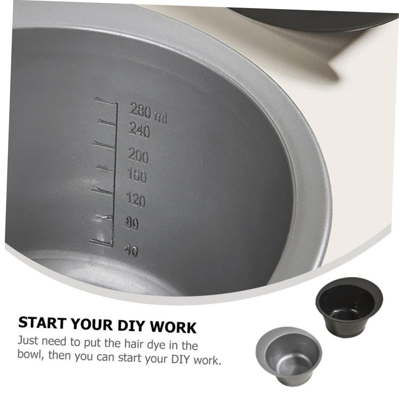Professional Hair Dye Bowl Set 4 Pieces Black And Gray Mixing Bowls For Salon Home - Image 5
