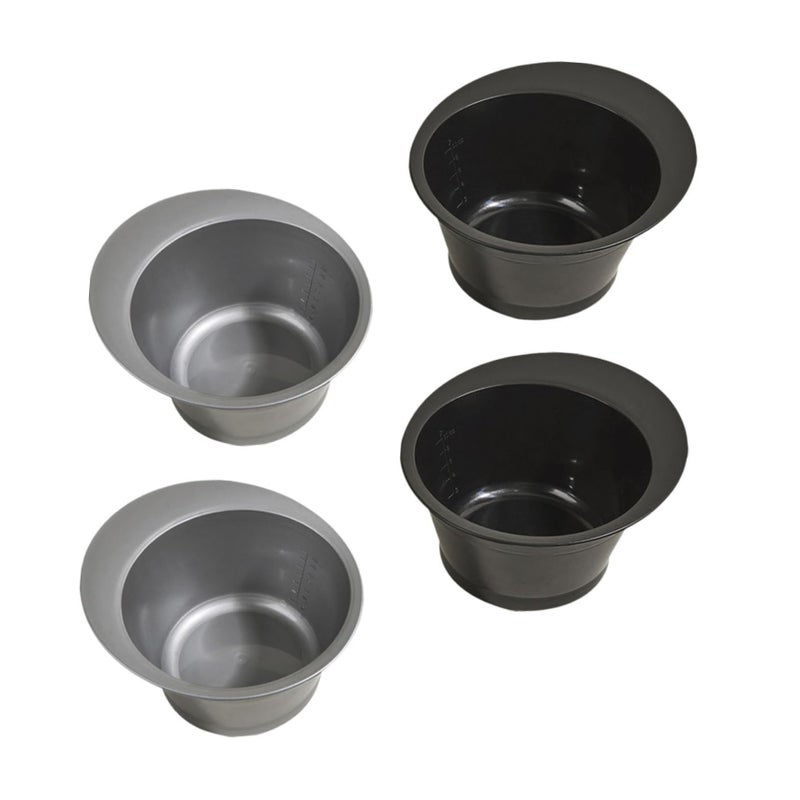 Professional Hair Dye Bowl Set 4 Pieces Black And Gray Mixing Bowls For Salon Home - Image 2