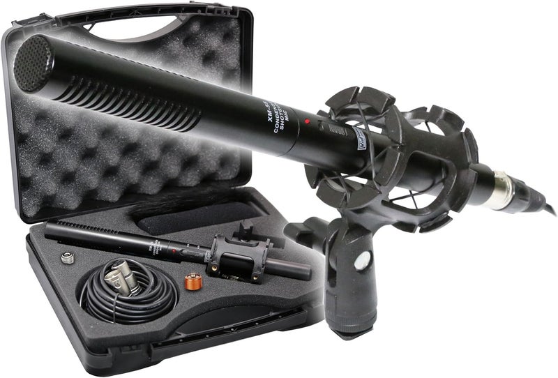 VidPro XM-55 13-Piece Professional Video & Broadcast Unidirectional Condenser Shotgun Microphone Kit - Complete Set Includes 2 Mounts Adapters Cables and More Perfect for Indoor and Outdoor Recording - Image 1