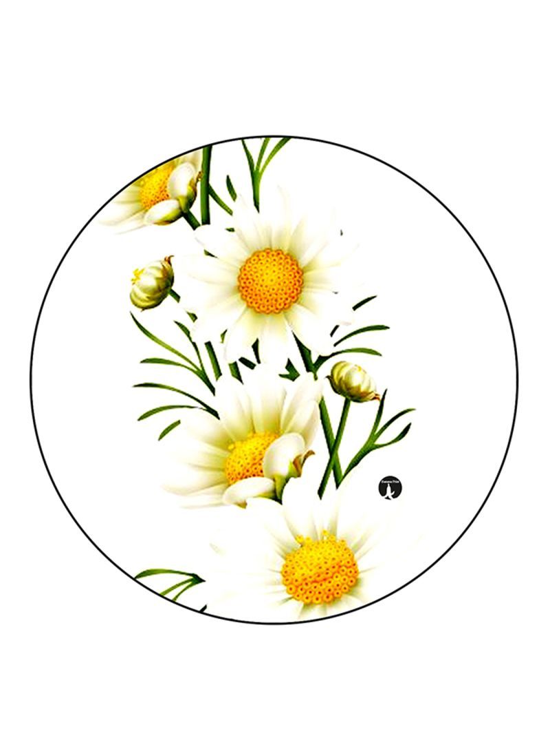 RKN Flowers Printed Mouse Pad  Round  Multicolour
