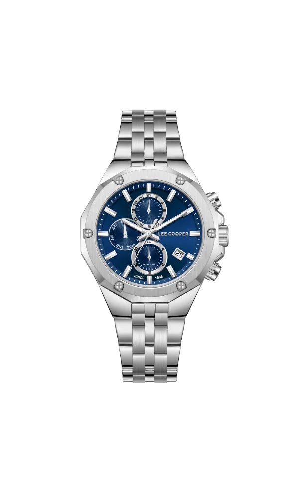 Lee Cooper Men's Multi Function Display Watch With Silver Metal Strap - LC08104.390